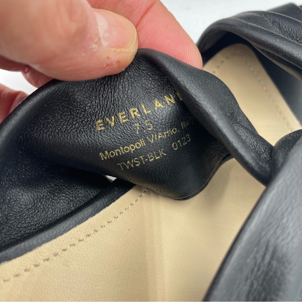 NEW‎ Everlane Black Leather Day Twist Heel in Size 7.5 - Picture 13 of 14